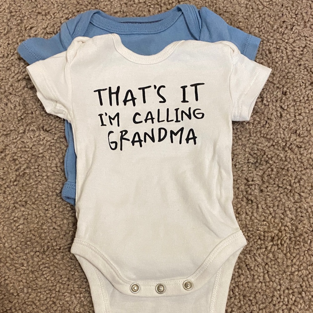 Charming White and Blue Bodysuit Set